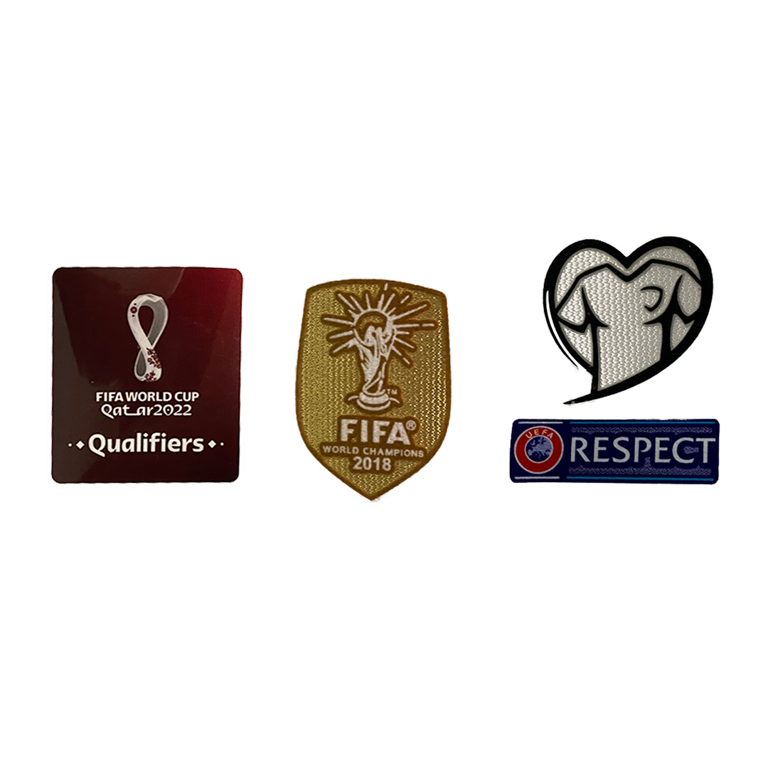 2022 World Cup Qualifiers & 2018 WC Champion(Yellow) & Play With Heart & Respect Badges