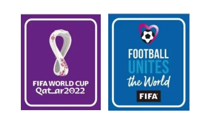 2022 Qatar World Cup Purple & Football Unites The World Blue Badges