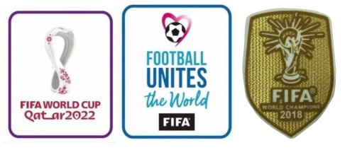 2022 Qatar World Cup White & Football Unites The World White Badges & 2018 World Cup Champion(Golden)