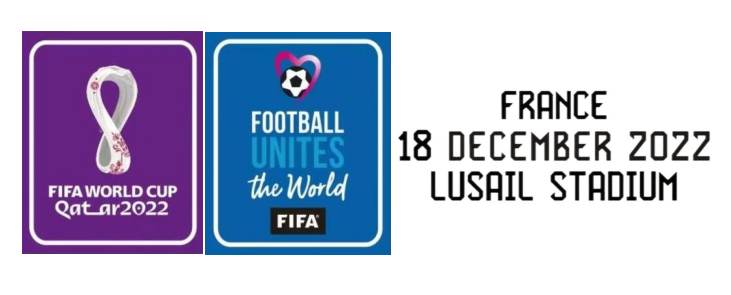 2022 World Cup Purple & Football Unites The World Blue Badge & France 18 December 2022