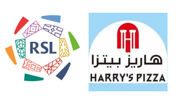 Roshn Saudi League(Left) & Happy's Pizza(Right) Badge