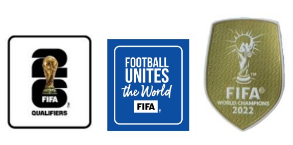 2026 World Cup Qualifiers & Football Unites The World & 2022 World Cup Champion Badge