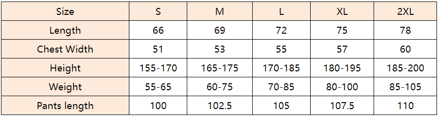 jacket size