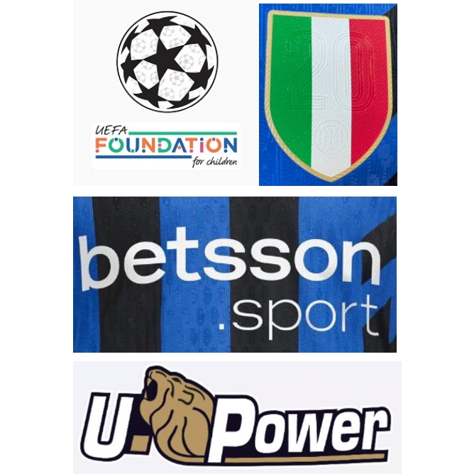 24/25 UCL & UEFA Foundation & Scudetto(Inter Milan 20) Badge & betsson.sport (home) & U.Power (home)