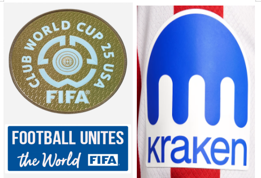 Club World Cup 25 USA Badge & FOOTBALL UNITES the world (Blue) Badge & KRAKEN Sponsoruff08Atletico Madrid Homeuff09