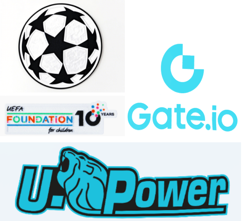 25/26 UCL & UEFA Foundation 10 Years Badge & 25/26 U.Power (home) & Gate.io (home)