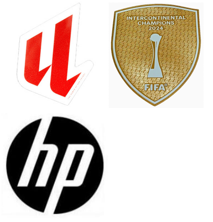 25/26 La Liga Badge & 2024 Intercontinental Champions Badge & HP Sponsor (Home)