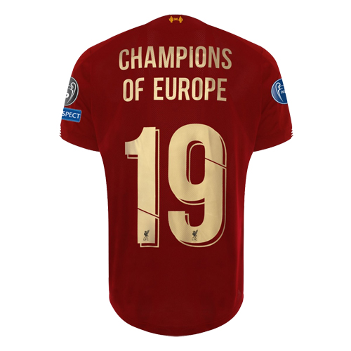 Champions of Europe 19 Liverpool Home Soccer Jersey 2019 20 Gogoalshop