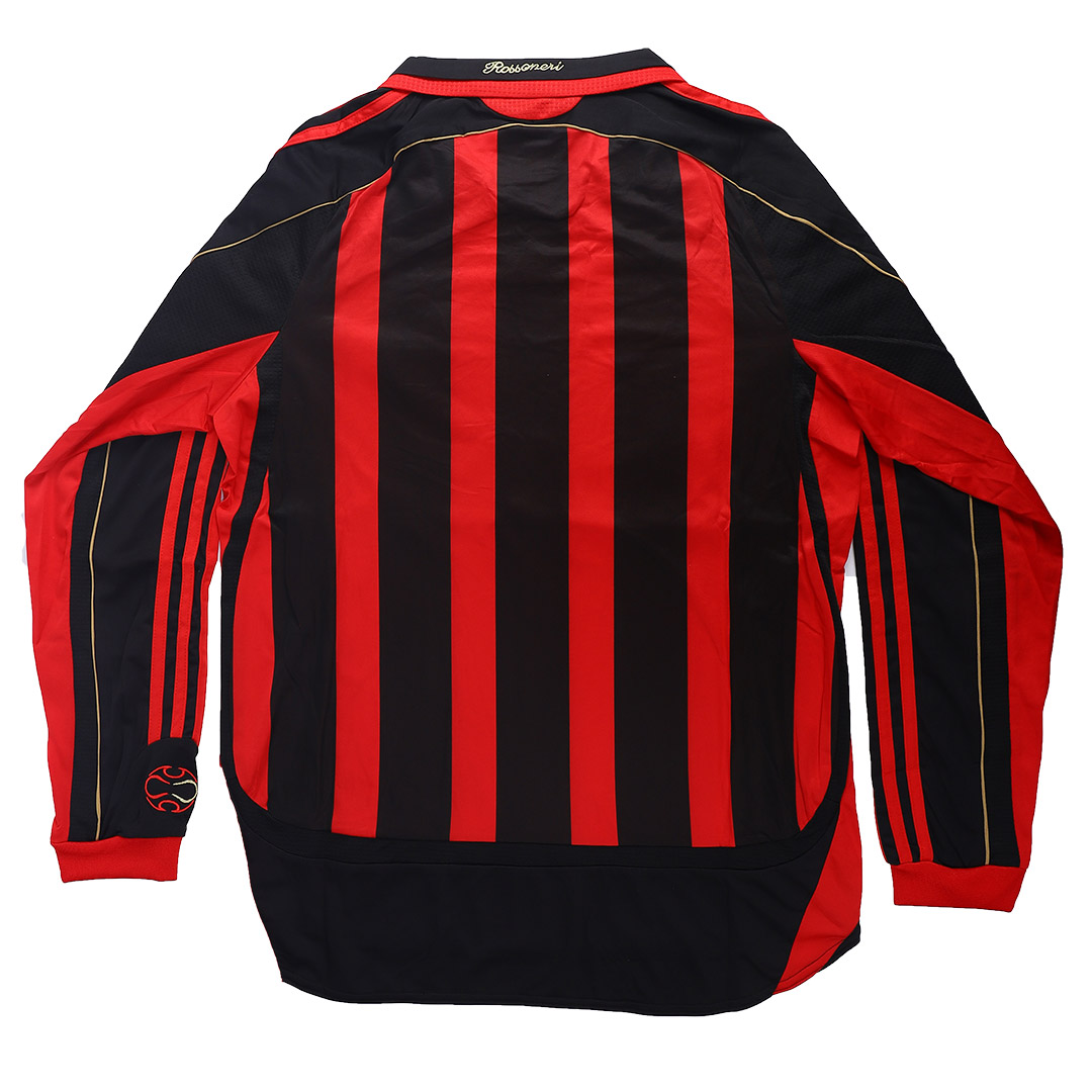 0607 AC Milan Retro Home Red&Black Long Sleeve Jersey