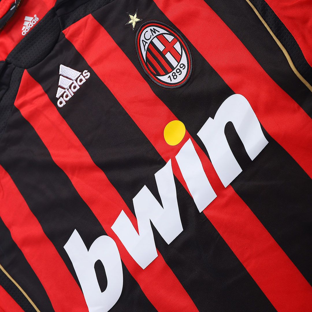 0607 AC Milan Retro Home Red&Black Long Sleeve Jersey