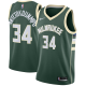 Swingman Giannis Antetokounmpo #34 Milwaukee Bucks Jersey By Nike Green