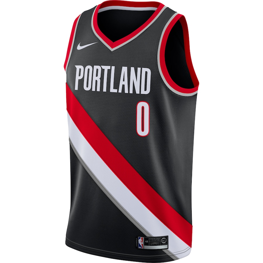 Klassisch Damian Lillard #0 Portland Trail Blazers Basketball Trikot Genäht #B 
