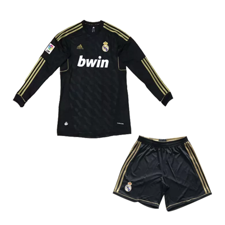 Vintage Real Madrid Away Long Sleeve Kids Soccer Jerseys Kit 2011/12 - gogoalshop