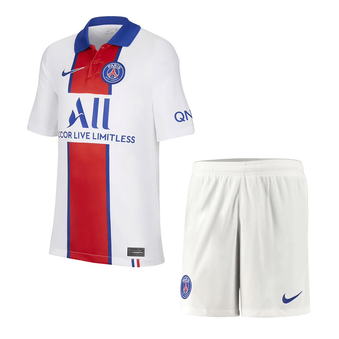 gogoalshop  20/21 PSG Away White&Red Soccer Jerseys Kit(Shirt+Short)  PSG