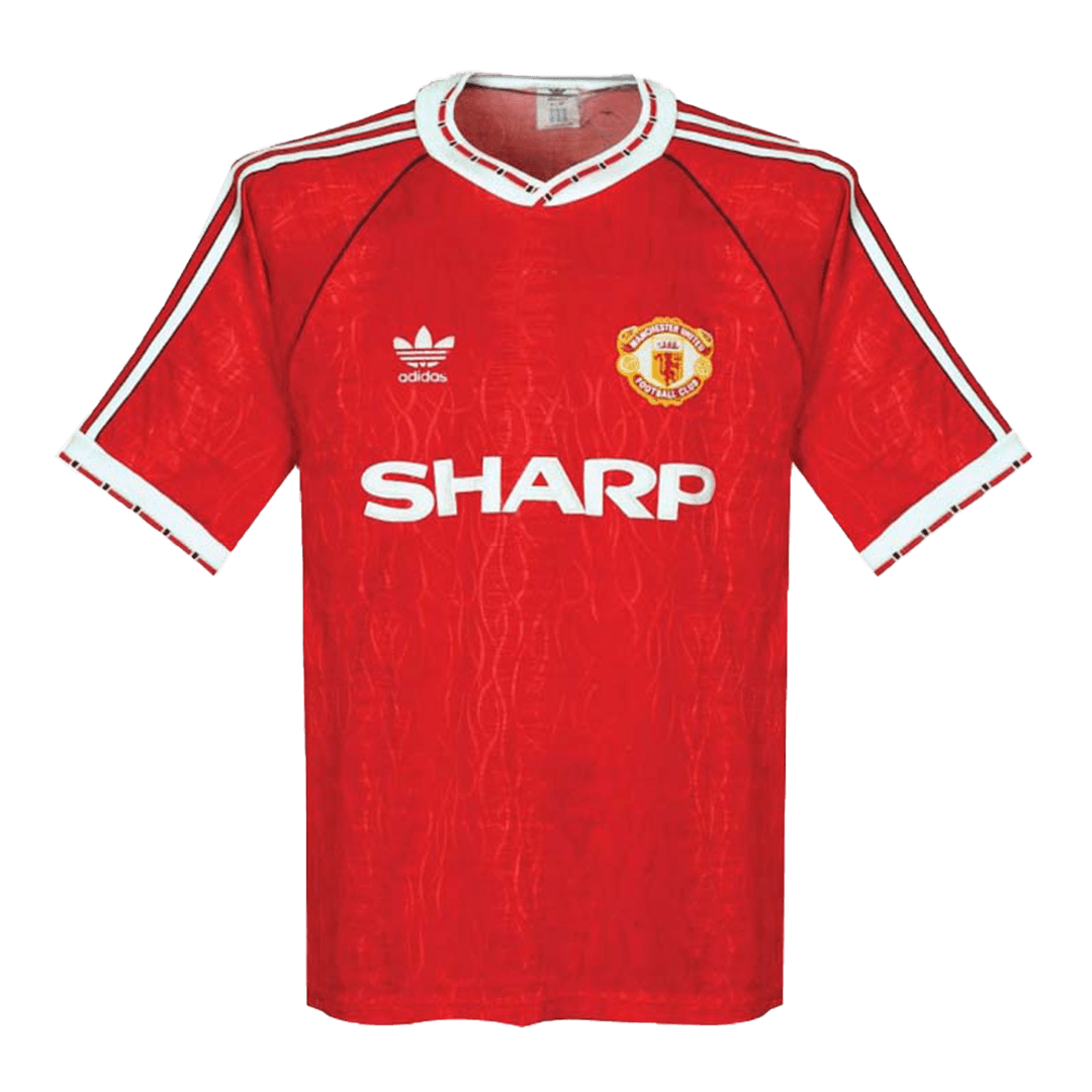 MANCHESTER UNITED 1990/1991/1992 HOME FOOTBALL SHIRT JERSEY ADIDAS SIZE M  ADULT