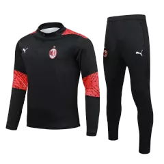 20/21 AC Milan Black Zipper Sweat Shirt Kit(Top+Trouser) - gogoalshop