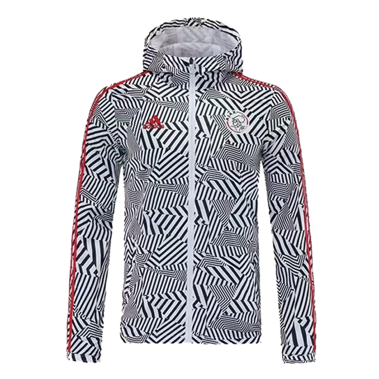 Ajax Hoodie Windbreaker Jacket 2021/22 - White&Black - gogoalshop