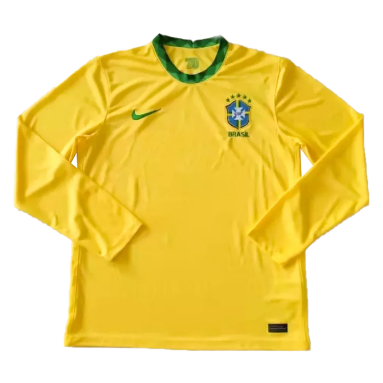 Brazil Home Long Sleeve Soccer Jersey 2021 - gogoalshop