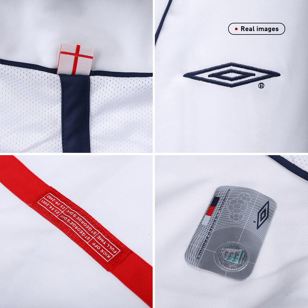 Retro Soccer Jersey BECKHAM #7 England Home 2002 - gogoalshop