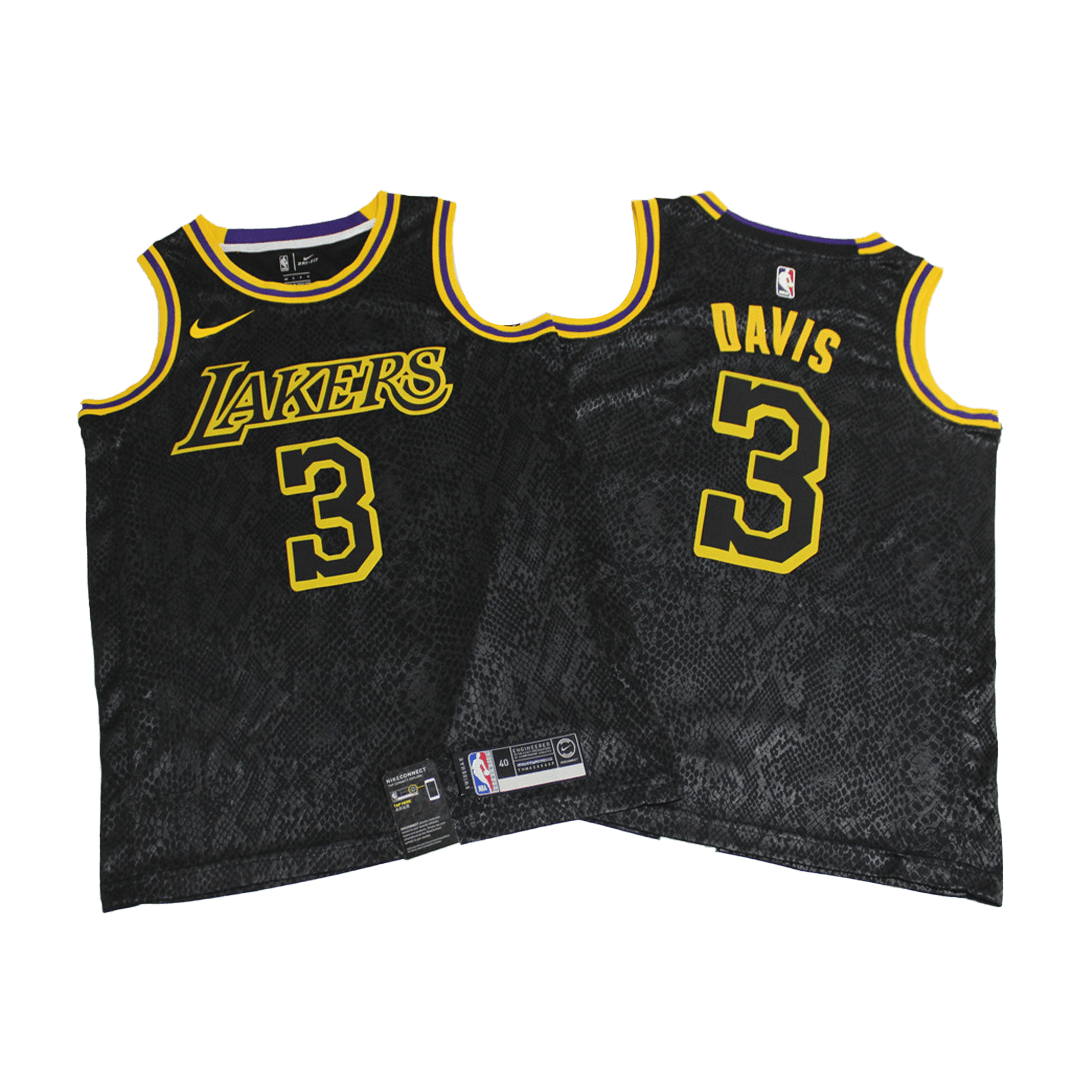 Swingman Anthony Davis #3 Los Angeles Lakers Jersey By Nike Black ...