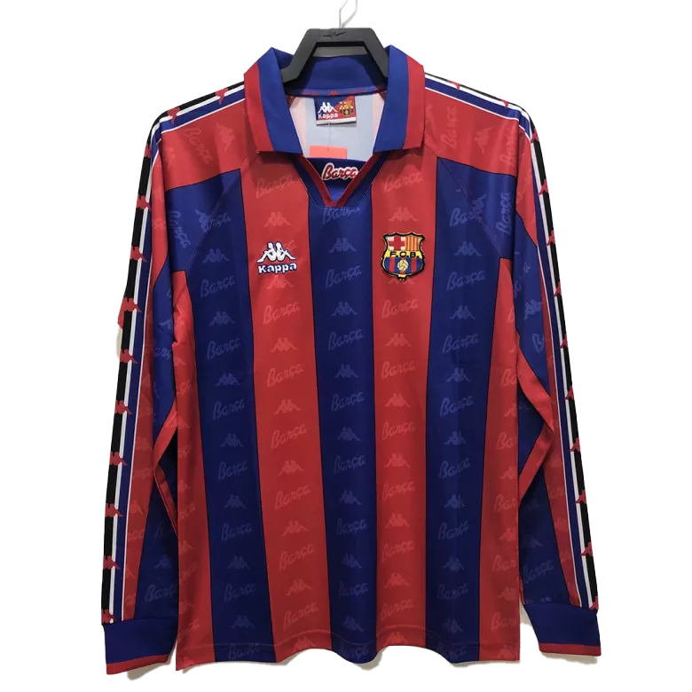 Vintage Soccer Jersey Barcelona Home Long Sleeve 1996/97 - gogoalshop