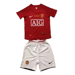 Retro Manchester United Home Kit 2007/08 By Adidas Kids - gogoalshop