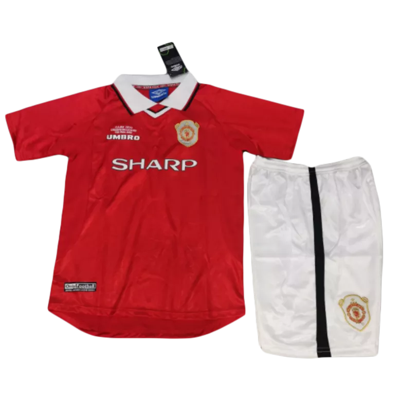Manchester United Home Kids Soccer Jerseys Kit 1999/00 - gogoalshop