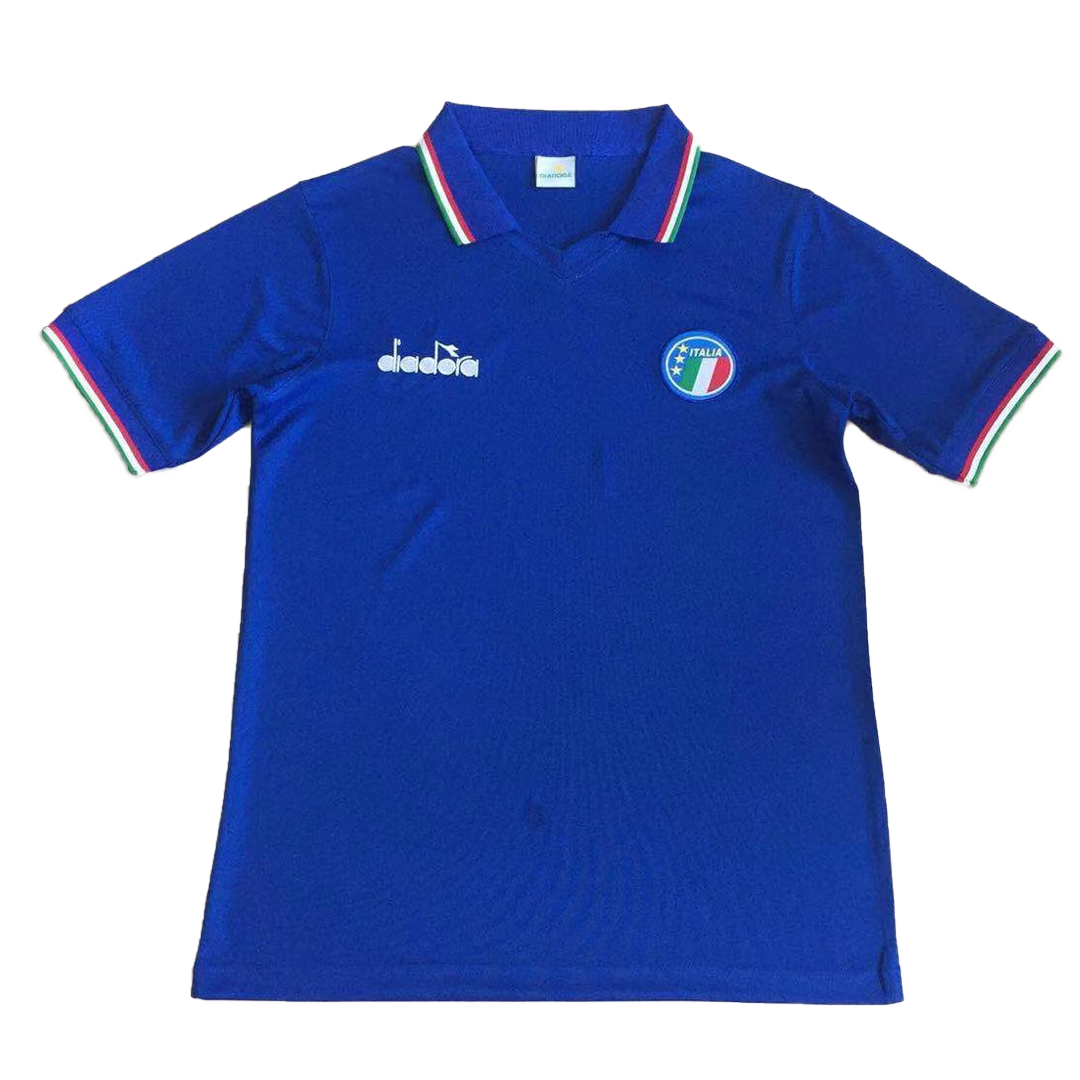 Maillot Vintage Italie Diadora 1986-90 - Domicile, Manches Courtes, Taille XL