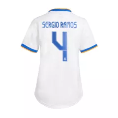 Replica SERGIO RAMOS #4 Real Madrid Home Jersey 2021/22 By Adidas Women - gogoalshop