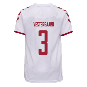 Replica VESTERGAARD #3 Denmark Away Jersey 2021 By Hummel