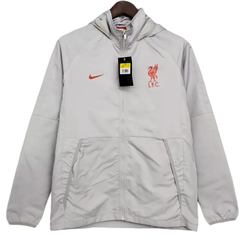 Liverpool Hoodie Windbreaker Jacket 2021/22 - Gray - gogoalshop