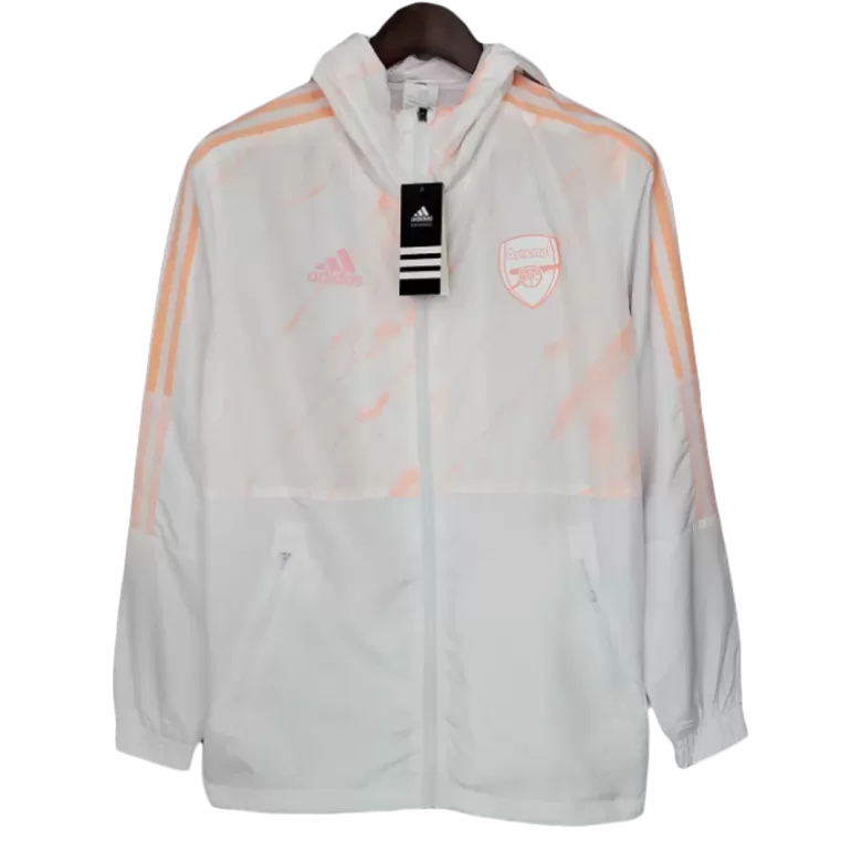 Arsenal Hoodie Windbreaker Jacket 2021/22 - White - gogoalshop
