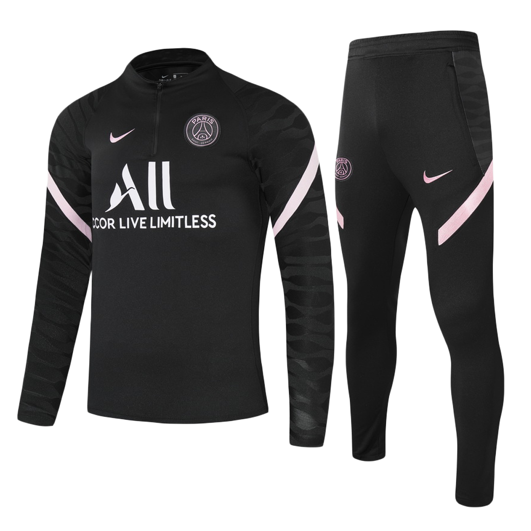 PSG 1/4 Zip Tracksuit 2021/22 Kids Black&Pink | Gogoalshop