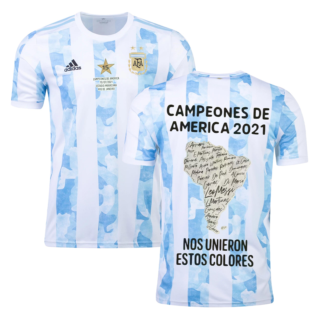 ARGENTINA 2021 CAMPEON COPA AMERICA CHAMPIONS CAMISETA FUTBOL SOCCER JERSEY 