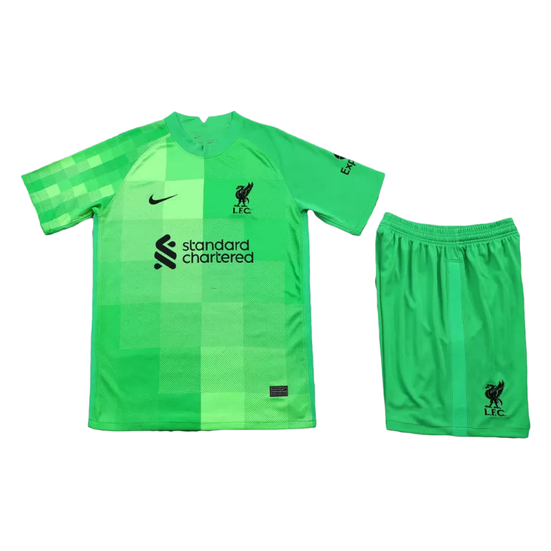 Liverpool Goalkeeper Kids Soccer Jerseys Full Kit 2021/22 - gogoalshop