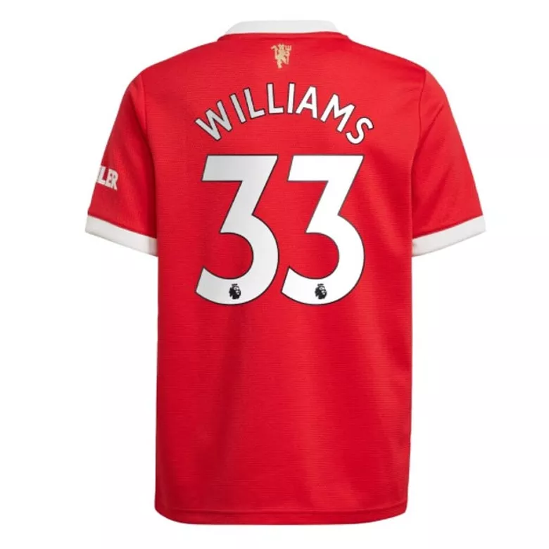 WILLIAMS #33 Manchester United Home Soccer Jersey 2021/22 - gogoalshop