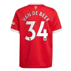 Replica VAN DE BEEK #34 Manchester United Home Jersey 2021/22 By Adidas - gogoalshop