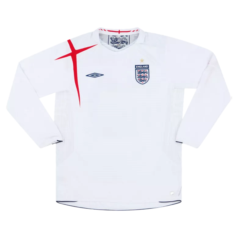 Vintage Soccer Jersey England Home Long Sleeve 2006 - gogoalshop