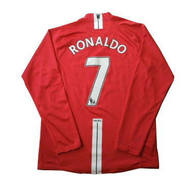 Retro RONALDO #7 Manchester United Home Long Sleeve Jersey 2007/08 By Nike