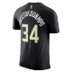 Giannis Antetokounmpo #34 Milwaukee Bucks NBA T-Shirt By Nike