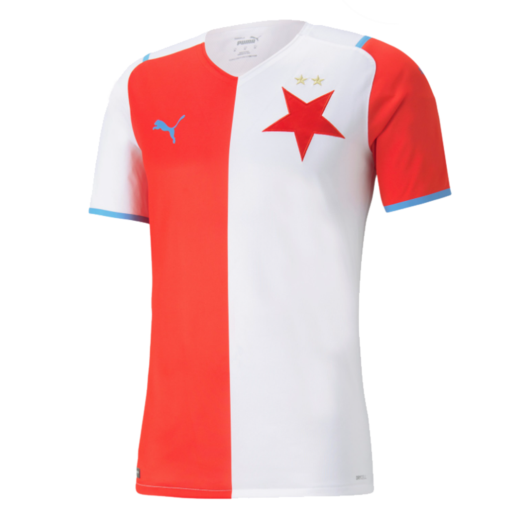 Puma Football Soccer SK Slavia Prague Mens Home Jersey Shirt 2021 2022  White Red