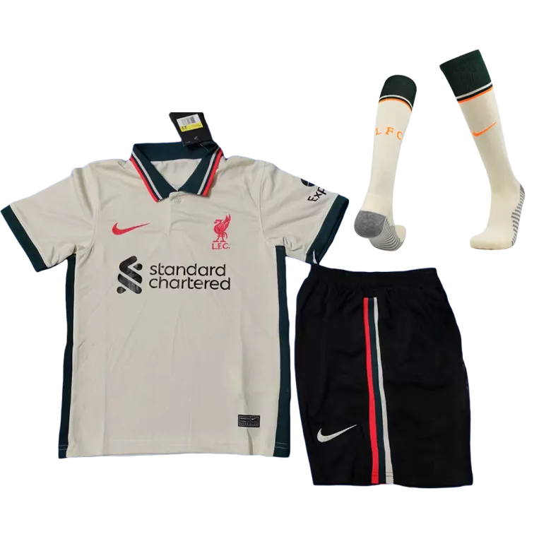 Liverpool Away Kids Soccer Jerseys Full Kit 2021/22 - gogoalshop