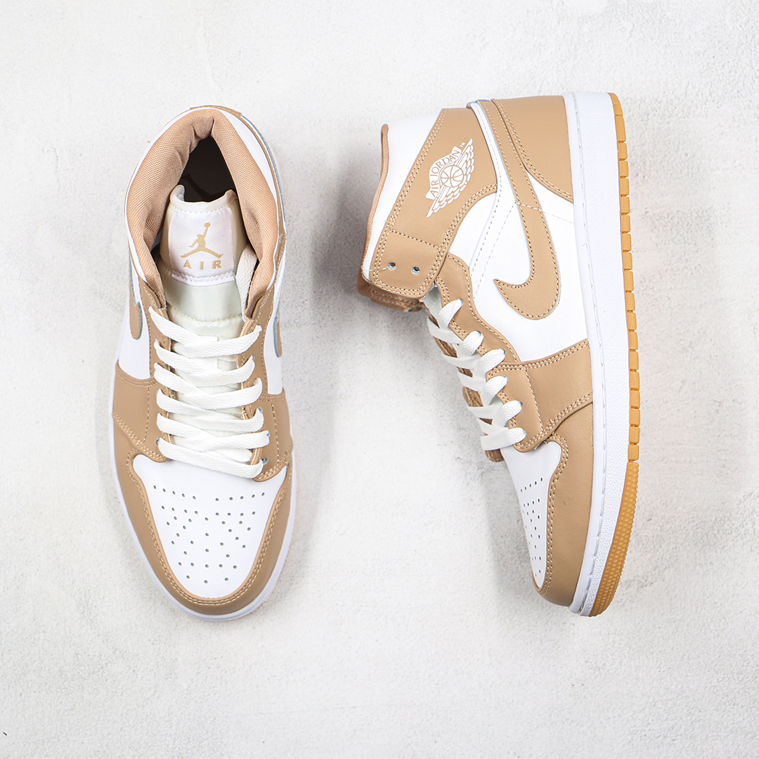 air jordan 1 mid tan gum nike