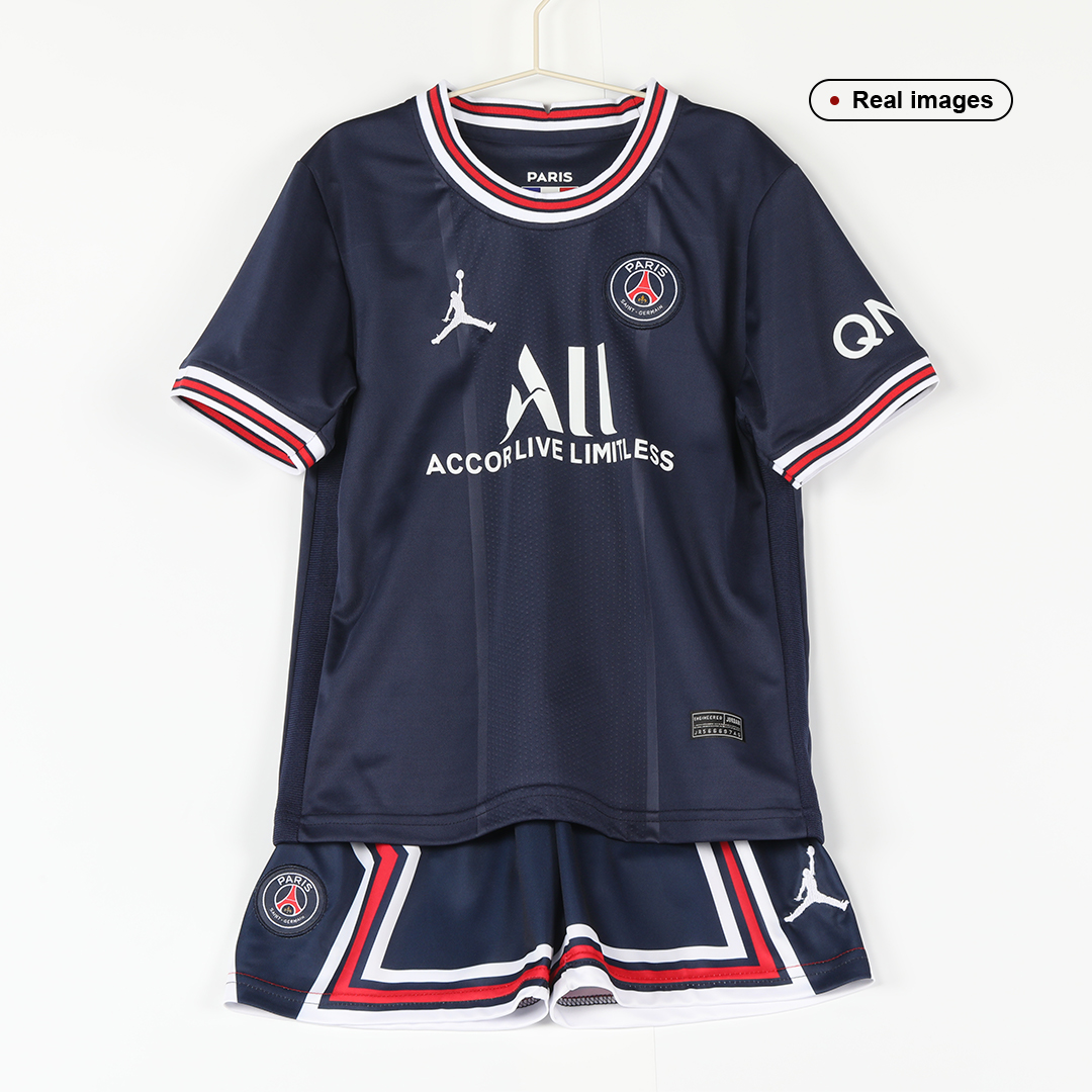 Messi PSG 21/22 Jordan Home Kids Kit - SoccerArmor 