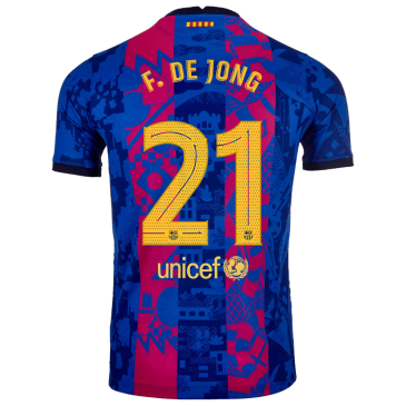 Replica Frenkie de Jong #21 Barcelona Third Away Jersey 2021/22 By Nike