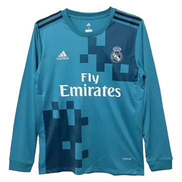 Retro Real Madrid Away Long Sleeve Jersey 2017/18 By Adidas - gogoalshop