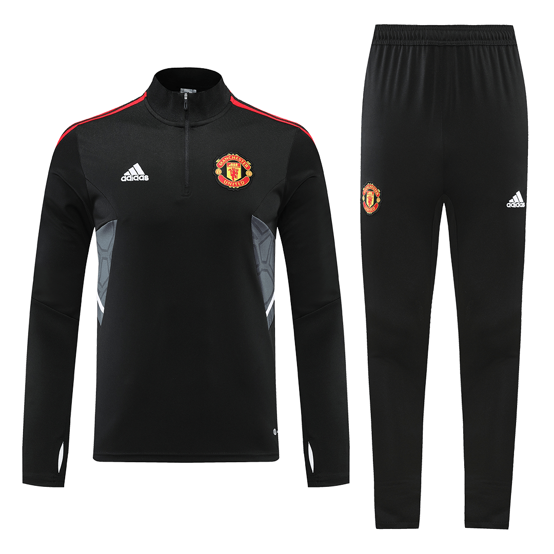 Manchester United 1/4 Zip Tracksuit 2022/23 Black