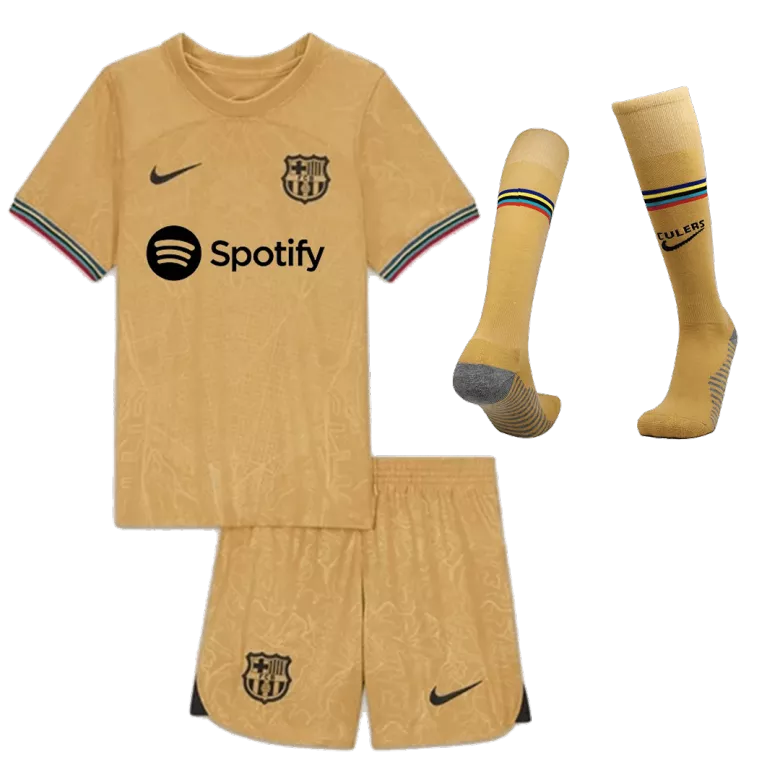 Barcelona Away Kids Soccer Jerseys Full Kit 2022/23 - gogoalshop