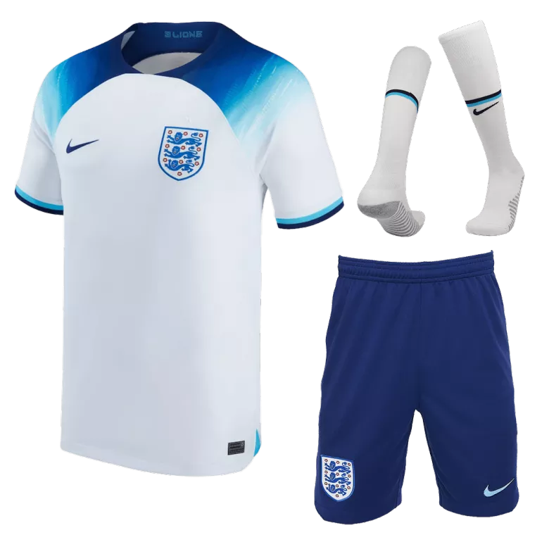 England Home World Cup Kids Jerseys Full Kit 2022 - gogoalshop
