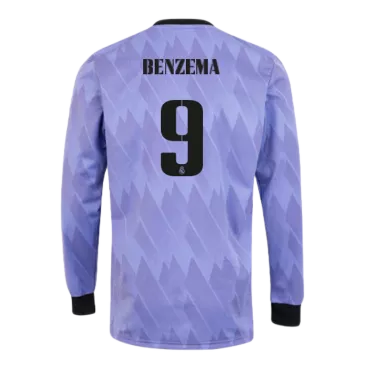BENZEMA #9 Real Madrid Away Long Sleeve Soccer Jersey 2022/23 - gogoalshop